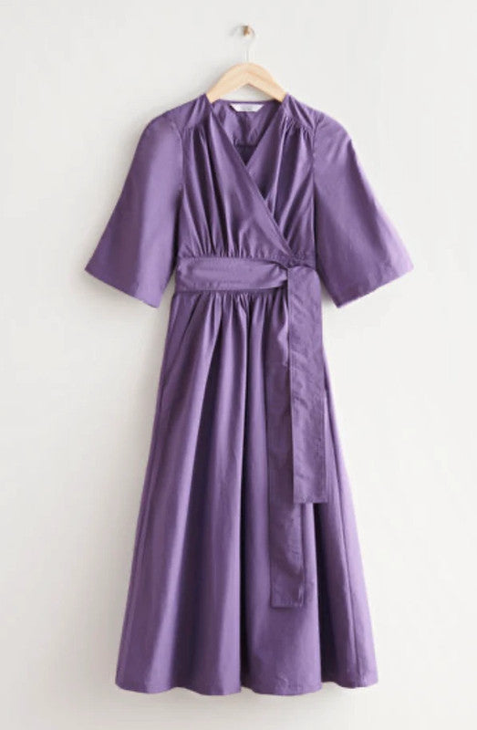 & Other Stories Voluminous Midi Wrap Dress - Size 10