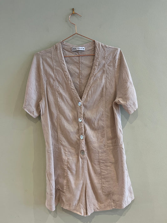 Zara Linen Playsuit - Size XS